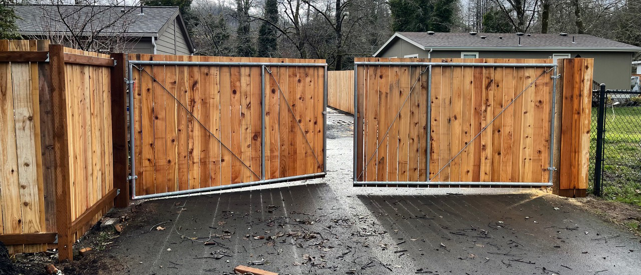 Custom wood or metal gates made by Bigfoot Construction